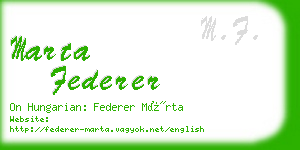 marta federer business card